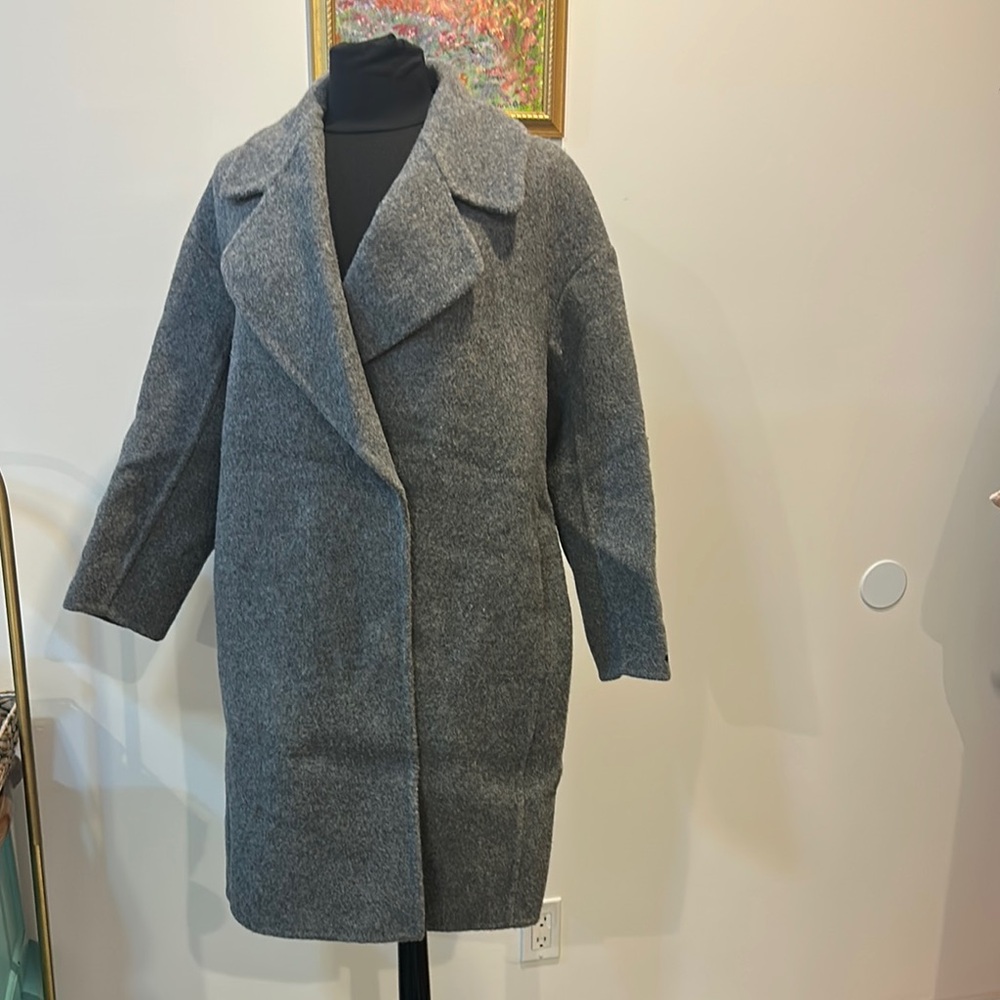 S MAX MARA  GRAY WOOL COATS SIZE 6